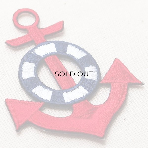 画像2: ワッペン いかり/アンカー(レッド/ダイカット) (2)