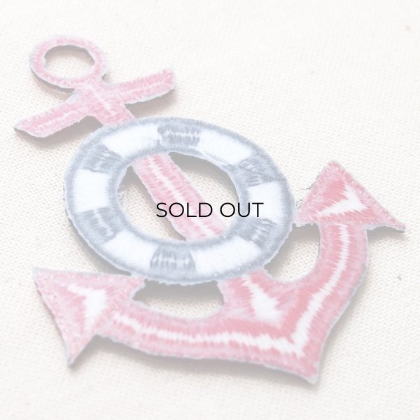 画像3: ワッペン いかり/アンカー(レッド/ダイカット) (3)