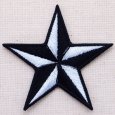 画像1: ワッペン 星/スター Star(ホワイト&ブラック) (1)