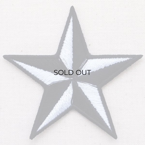 画像1: ワッペン 星/スター Star(ホワイト&ブラック) (1)
