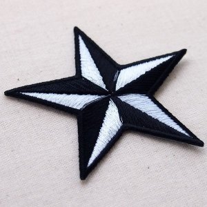 画像2: ワッペン 星/スター Star(ホワイト&ブラック)