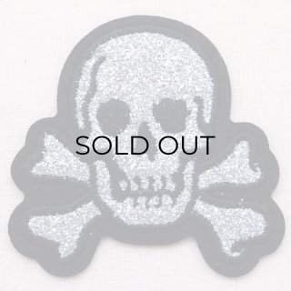 ワッペン どくろ/スカルアンドボーンズ(ラメシルバー) | ワッペン