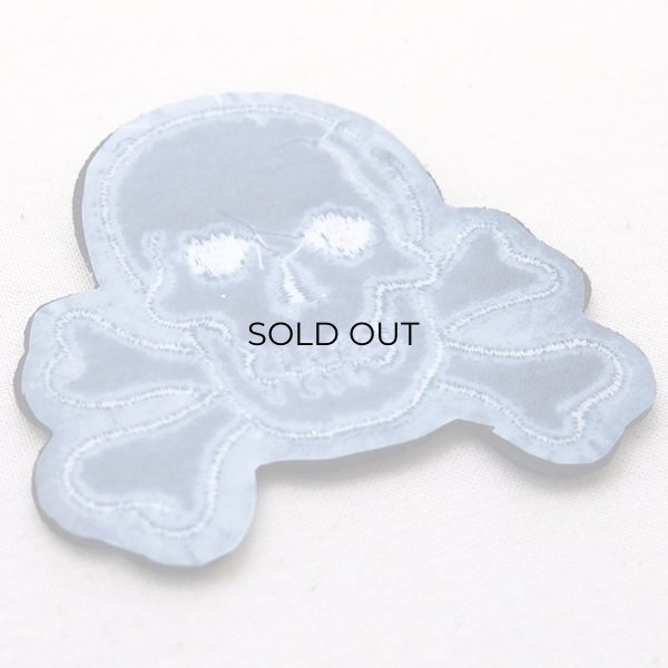 画像3: ワッペン どくろ/スカルアンドボーンズ(ラメシルバー) (3)