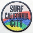 画像1: ワッペン Surf California City ホワイト サーフカリフォルニアシティ サークル (1)