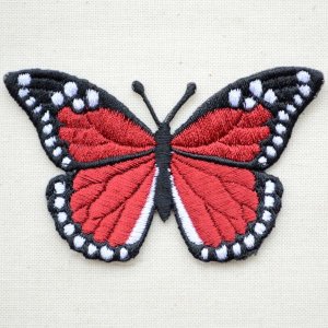 画像1: ワッペン Butterfly バタフライ(蝶/レッド)