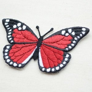 画像2: ワッペン Butterfly バタフライ(蝶/レッド)