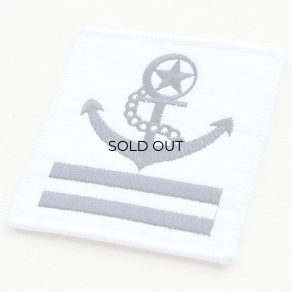 画像2: ワッペン いかり/アンカー(ホワイト&ネイビー/スクエア) (2)
