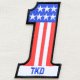 数字ワッペン No.1 TKD アメリカ国旗(星条旗)柄