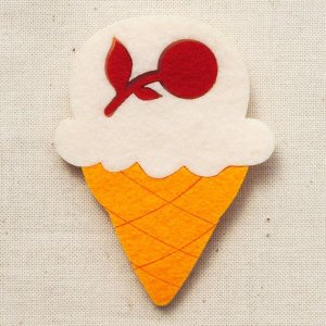 画像1: フェルトブローチ アイスクリーム&フラワー