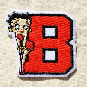 画像1: ワッペン ベティブープ Betty Boop(B/レッド&ブラック)