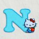 シールワッペン キティ アルファベット(N/ライトブルー)