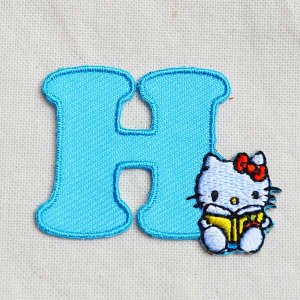 画像1: シールワッペン キティ アルファベット(H/ライトブルー)