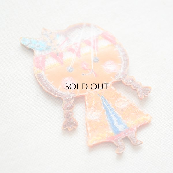 画像3: ワッペン リンリンエミリー インディアン女の子 オレンジ ORG350-23120 (3)