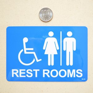 画像3: アメリカンステッカー レストルーム(トイレ) Rest Rooms 