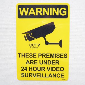 画像1: アメリカンステッカー 24時間監視中 Warning/24 Hour Video Surveillance