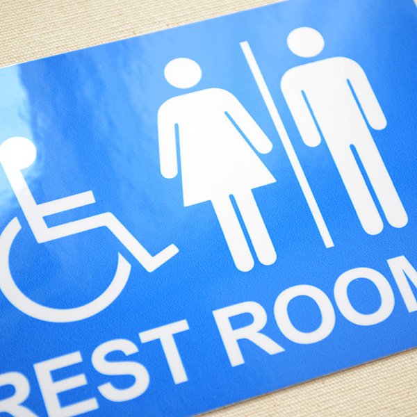 画像2: アメリカンステッカー レストルーム(トイレ) Rest Rooms  (2)