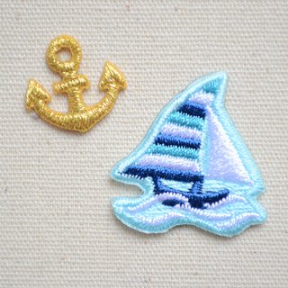 ✨️美品 45R もめん布の後染めコート マリン 碇 ワッペン 刺繍 ベルト付き 70726f647563742f32303138303632