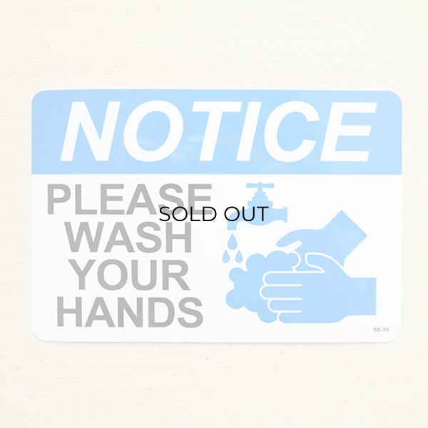画像1: アメリカンステッカー 手を洗いましょう Notice Please Wash Hands  (1)