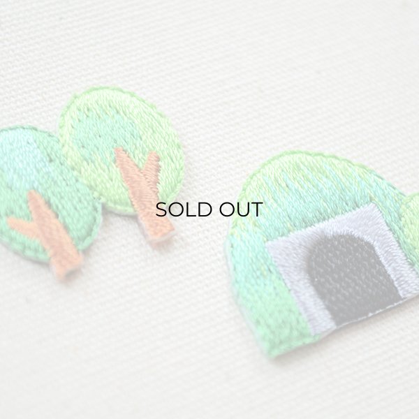 画像2: 鉄道/電車 トレインミニワッペン トンネル/木 (2)