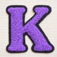 画像1: アルファベットワッペン K 刺繍 シール アイロン イニシャル 入園 入学 (1)