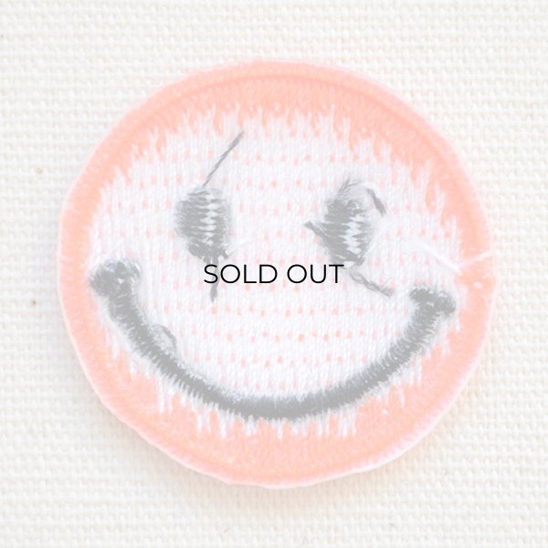 画像2: ミニワッペン スマイルマーク/スマイリーフェイス(オレンジ) (2)