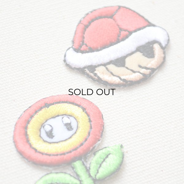 画像2: シールワッペン スーパーマリオ アカこうら/ファイアフラワー(2枚組) (2)