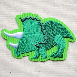 画像1: ワッペン トリケラトプス 恐竜シルエット