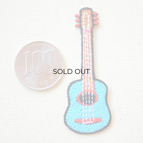画像2: ワッペン ギター/Guitar 楽器 ブルー(SSサイズ) (2)