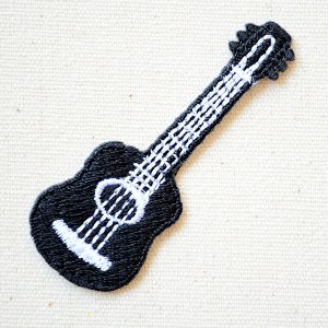 画像1: ワッペン ギター/Guitar 楽器 ブラック(SSサイズ)