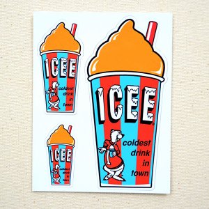 画像1: ステッカー/シール ICEE CUP(オレンジ)