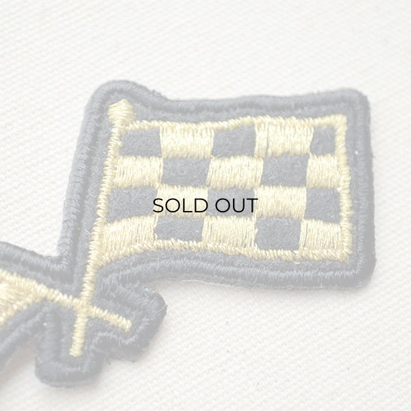 画像2: ワッペン チェッカーフラッグ(旗/ゴールド) (2)