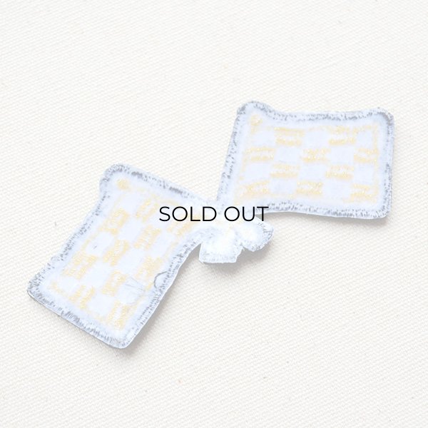 画像3: ワッペン チェッカーフラッグ(旗/ゴールド) (3)