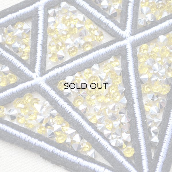 画像2: スパンコールワッペン ダイヤモンド(イエロー) (2)