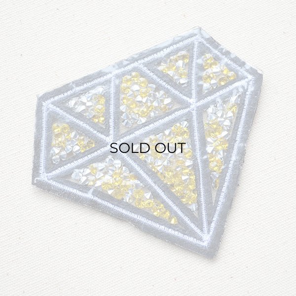 画像3: スパンコールワッペン ダイヤモンド(イエロー) (3)