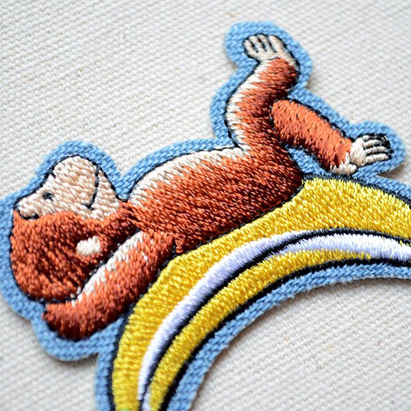 画像2: ワッペン おさるのジョージ おひるね S アイロン シール おしゃれ 大人 U01Y2569 (2)