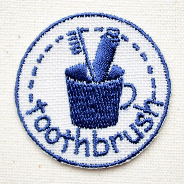 画像1: ワッペン 一目瞭然(toothbrush) (1)