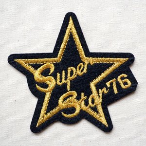 画像1: ワッペン スーパースター Super Star 76(星/ゴールド)