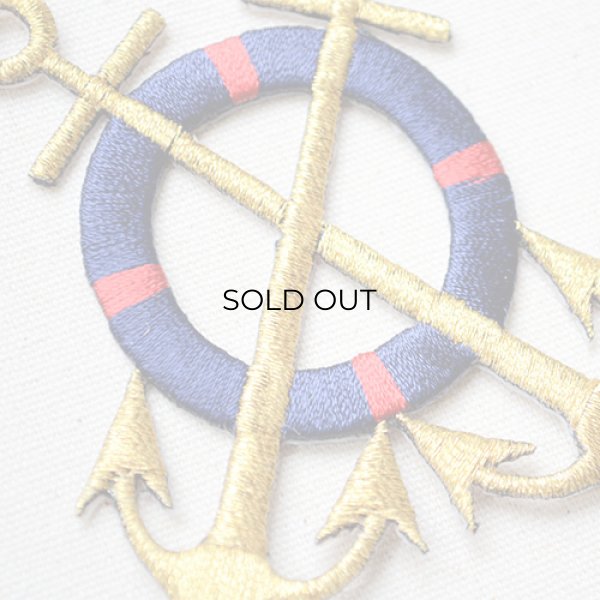 画像2: ワッペン いかり/Wアンカー(ゴールド&ネイビー/ダイカット) (2)