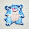 画像1: ワッペン ポケモン ポケットモンスター カメックス アイロン シール 刺繍 キャラクターグッズ 入園準備 入学準備 (1)