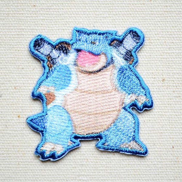画像1: ワッペン ポケモン ポケットモンスター カメックス アイロン シール 刺繍 キャラクターグッズ 入園準備 入学準備 (1)