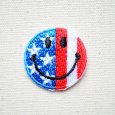 画像1: ミニワッペン スマイルマーク/スマイリーフェイス(アメリカ国旗) (1)