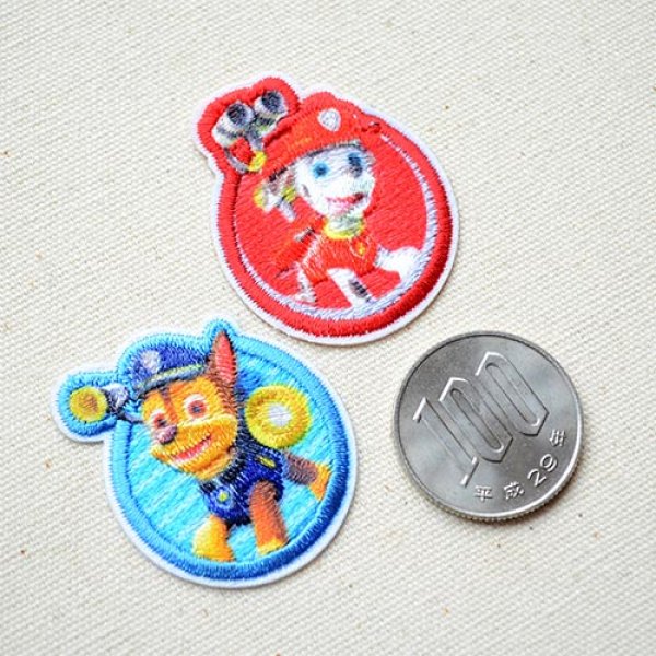 画像2: ワッペン パウパトロール チェイス ＆ マーシャル S アイロン シール おしゃれ 大人 T01Y2344 (2)