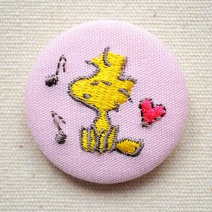 画像1: 刺繍ブローチ スヌーピー パステル(ウッドストック ハート) PEANUTS/ピーナッツ