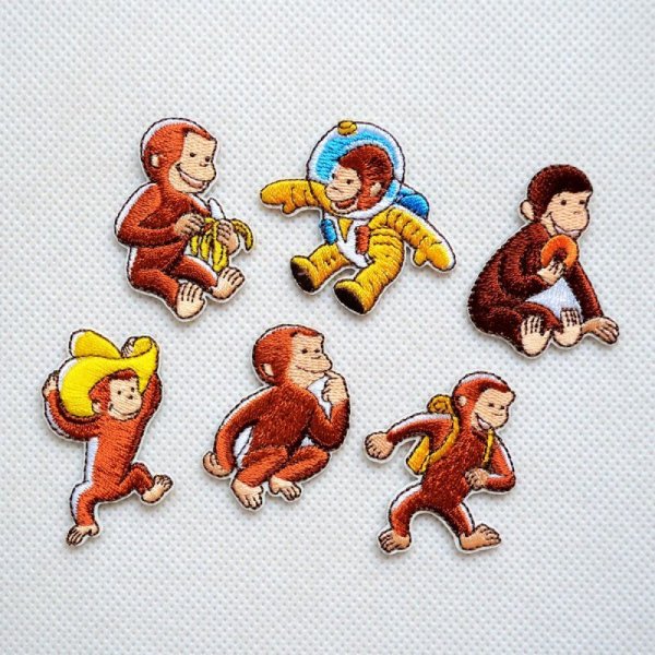 画像4: ワッペン おさるのジョージ ドーナッツ ミニ アイロン シール おしゃれ 大人 U01Y2573 (4)