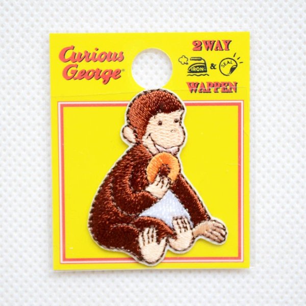 画像3: ワッペン おさるのジョージ ドーナッツ ミニ アイロン シール おしゃれ 大人 U01Y2573 (3)