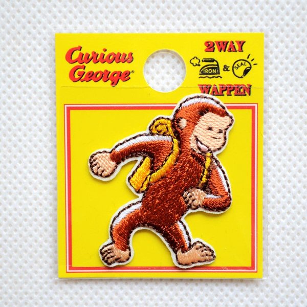 画像3: ワッペン おさるのジョージ ハイキング ミニ アイロン シール おしゃれ 大人 U01Y2575 (3)