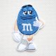 ワッペン M&M's エムアンドエムズ チョコレート(ブルー)S