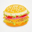 画像1: ワッペン チーズバーガー (1)
