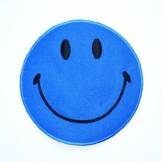 サーキュレーティングスマイル ワッペン ワッペン スマイルマーク/スマイリーフェイス(ブルー) | ワッペン