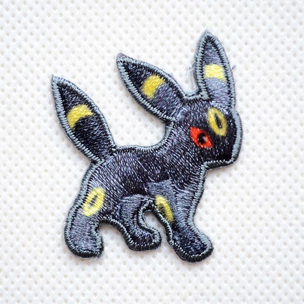 画像1: ワッペン ポケモン ポケットモンスター ブラッキー アイロン シール 刺繍 キャラクターグッズ 入園準備 入学準備 (1)